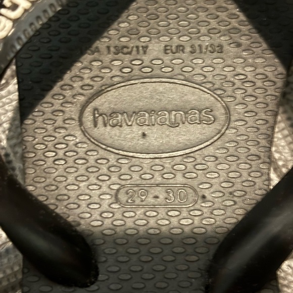 Havaianas Brazil Kids Black Flip Flop Sandals 13C/1Y Beach Pool Synthetic Rubber - Picture 5 of 5